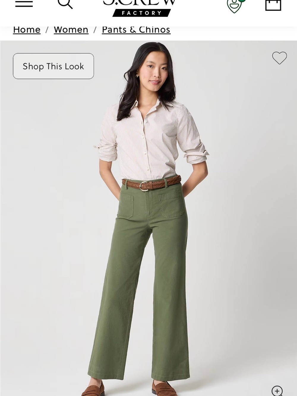 J. Crew Olive Utility Cotton Pants